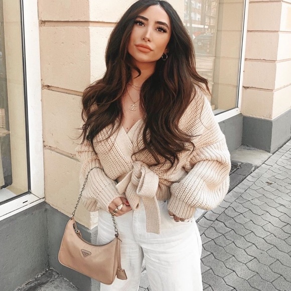 cropped belted cardigan